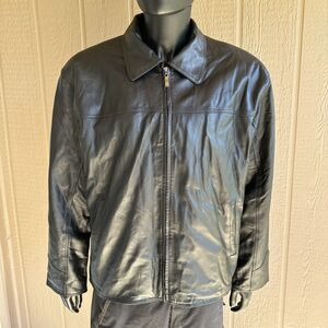 Leather USA Jacket Mens XL Leather Zip Out Fur Lining‎ Zip Up Motorcycle Biker